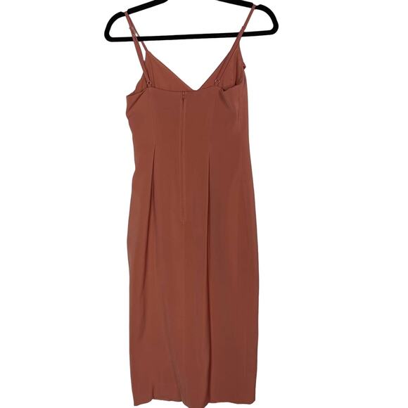 Keepsake The Label XSmall Mauve Pink Spice Overpowered Midi Dress VNeck Cocktail - Picture 2 of 13